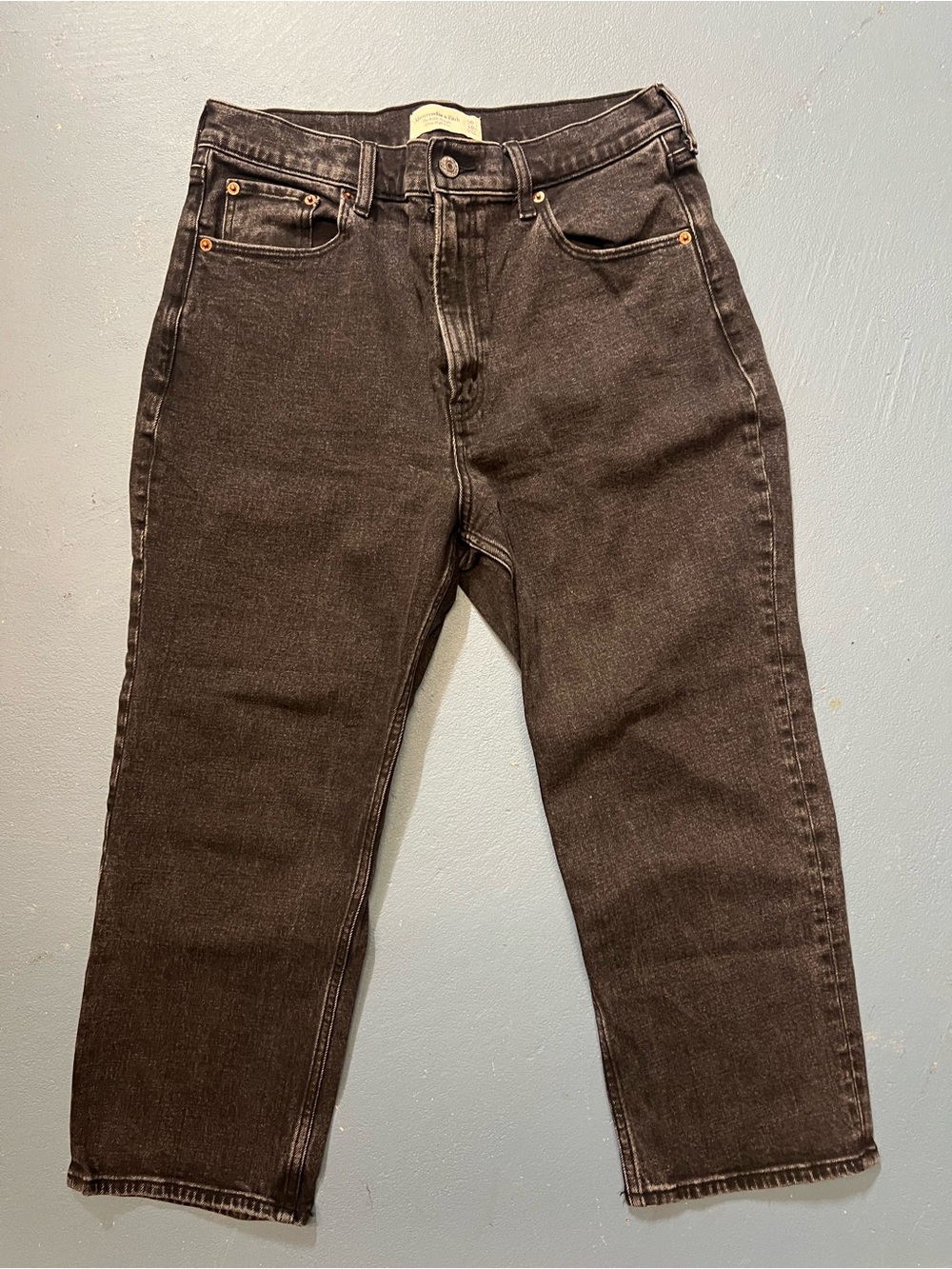 Abercrombie &‎ Fitch Women's Ultra High Rise Ankle Straight Black Jeans XSHORT